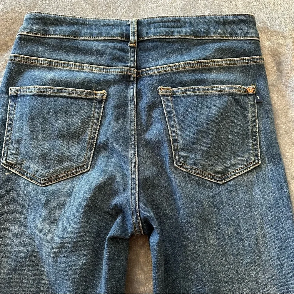 Pilcro Anthropologie Bootcut High Rise Blue Flared Jeans Size 28 - Picture 11 of 13